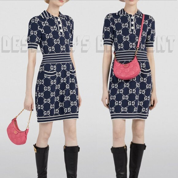 GUCCI mini LION pink GG Matelasse quilted Leather Double G chain crossbody bag🎁 - Picture 9 of 10